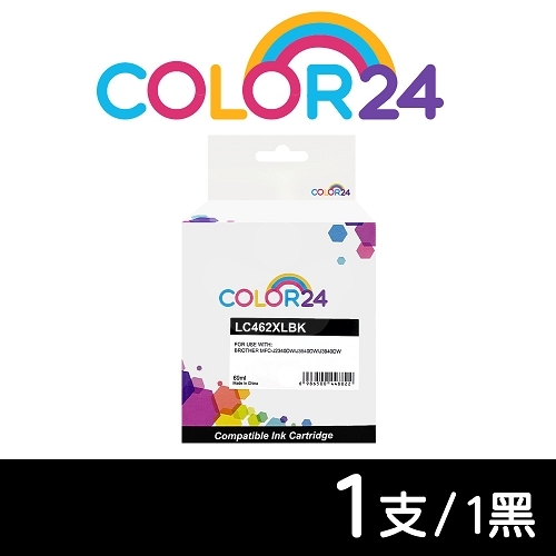 【COLOR24】for BROTHER LC462XL-BK LC462XLBK 黑色高容量相容墨水匣